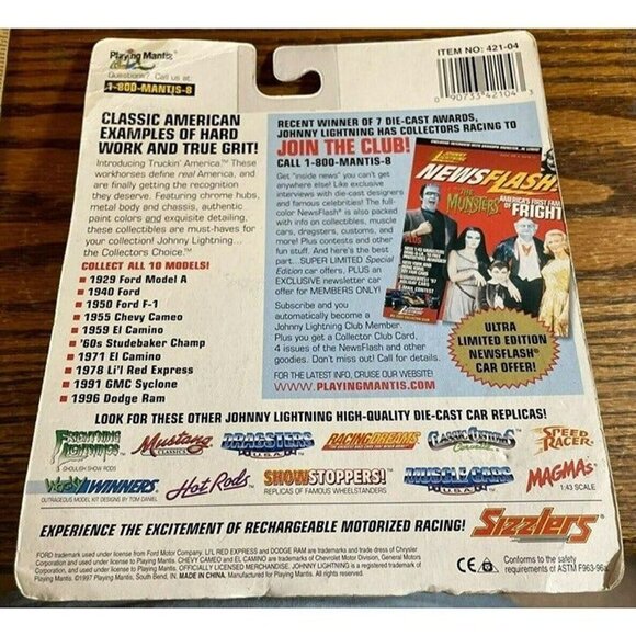 DIE CAST Johnny Lightning Truckin America Gray 1950 Ford F-1 Pickup #326 1/64 - Picture 2 of 4